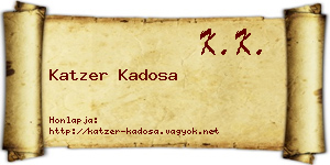 Katzer Kadosa névjegykártya