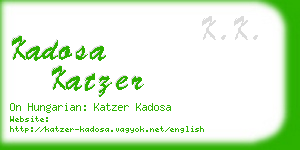 kadosa katzer business card